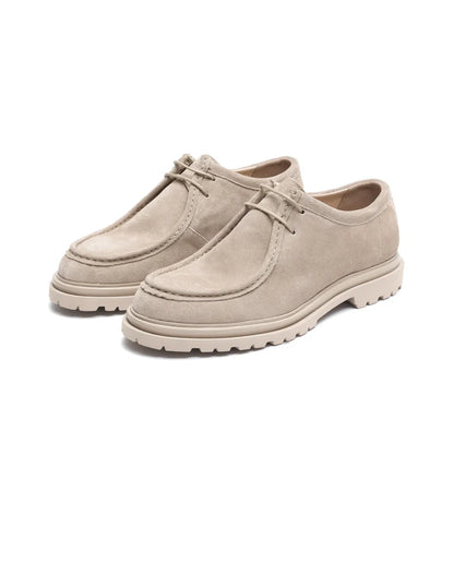Men’s Light Beige Leather Sneakers – Seoul Edit | Rare Rabbit
