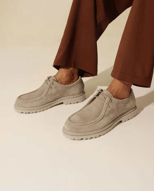 Men’s Light Beige Leather Sneakers – Seoul Edit | Rare Rabbit