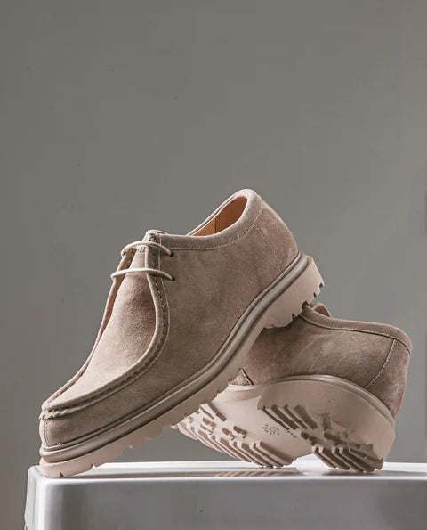 Men’s Light Beige Leather Sneakers – Seoul Edit | Rare Rabbit